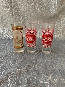 lot 31 image: 3 tall shot glasses - 1 pair - 1) 22K gold etched