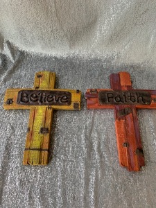 lot 39 image: 2 faith based wall crosses