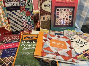 lot 196 image: Generous amount of quilting books, as well as one knitting book