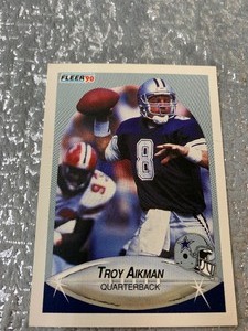 lot 8 image: Troy Aikman Fleer 1990 playing card - great condition
