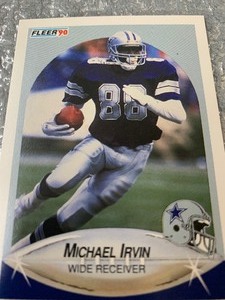 lot 90 image: Michael Irvin trading card - Fleer -1990 - great condition