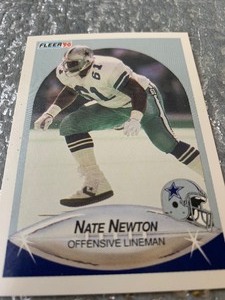 lot 95 image: Nate Newton trading card - Fleer -1990 - great condition