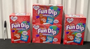 lot 27 image: Lot Of 4 - New Lik.M.Aid Fun Dip Valentine 22 Ct, 9.46 Oz. Each Box - As Shown