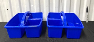 lot 49 image: Lot Of 2 - New Wexford Combo Utensil Cubby, Blue - As Shown