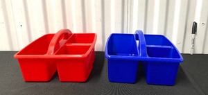 lot 50 image: Lot Of 2 - New Wexford Combo Utensil Cubby, (1) Blue & (1) Red - As Shown