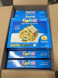 lot 153 image: Lot Of 10 - New Bee Funfetti Sugar Cookie Cottage Kit, Link & Lock - 24 Oz. Each Box - As Shown