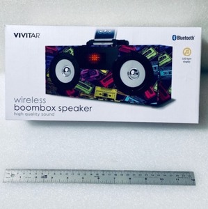 lot 264 image: New Other Vivitar Wireless Bluetooth Boombox Speaker With LED Light Display, Multicolored - As Shown