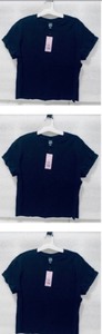 lot 308 image: Lot of 3 - New Wild Fable Womens Short Sleeve Roll Cuff T-Shirt Size M in Black, Model-KGGRW
