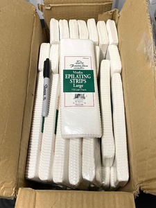 lot 329 image: Lot of 38 - New Fanta Sea Cosmetics Muslin WaxingHair Removal Epilating Strips, Large 100 Per Pack, White, Model# FSC455 - As Shown