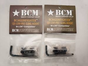 lot 97 image: Bravo Company (BCM) Gunfighter M LOK Quick Detach Low Pro Sling Mount - QUANTITY 2 - BID IS TIMES THE QUANTITY