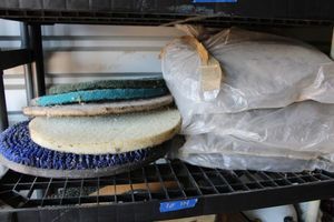 lot 114 image: Floor cleaner round brush and pads