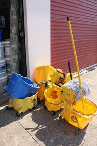 lot 124 image: Mop buckets with mop