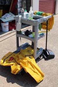 lot 137 image: Janitors push cart and contents