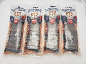 lot 33 image: ETS AR15 30rd Coupled Magazine Gen2   Translucent Smoke - QUANTITY 4 - BID IS TIMES THE QUANTITY