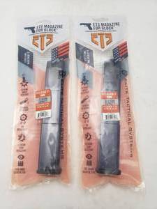 lot 34 image: ETS for Glock� 17 9mm 32rd Magazine   Translucent Blue - QUANTITY 2 - BID IS TIMES THE QUANTITY