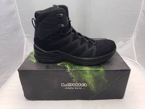 lot 109 image: NEW Lowa Innox Pro GTX Mid Tactical Boots 310830 Size US Mens 7.5 - Black