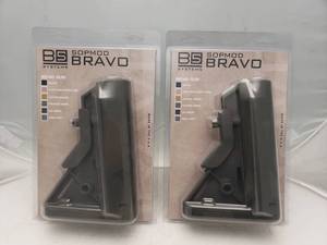 lot 134 image: B5 Systems Bravo Buttstock Milspec   OD Green - QUANTITY 2 - BID IS TIMES THE QUANTITY