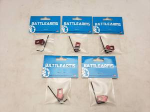 lot 217 image: Battle Arms Enhanced Modular Magazine Release Large   Anodized Red - QUANTITY 5 - BID IS TIMES THE QUANTITY