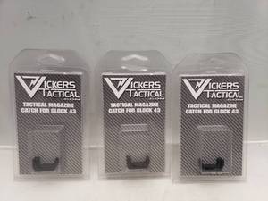 lot 266 image: Vickers Tactical Extended for Glock� 43 Mag Release   Black - QUANTITY 3 - BID IS TIMES THE QUANTITY