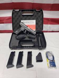 lot 203 image: NEW Beretta APX Full Size 9mm Pistol w 3 17 Round Magazines & Case
