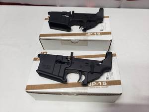 lot 703 image: Lot of 2 JP-15 Lower Forged Lower Assemblies w JP Fire Control 3-3.5lb Trigger Pulls