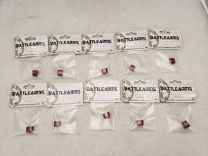 lot 361 image: DSGABattle Arms Enhanced Billet Magazine Release Button Red - QUANTITY 10 - BID IS TIMES THE QUANTITY