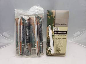 lot 275 image: 2 Boxes of ChemLights Cyalume Technologies 12HR 6inch ChemLight - Orange (Qty 10 &amp Yellow (Qty 10).