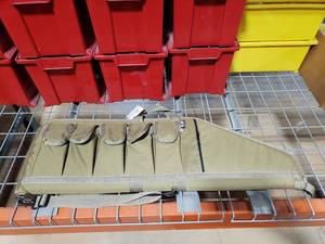 lot 205 image: NEW AMS 36 Tactical AR15 Case w Magazine Pockets - Desert Tan