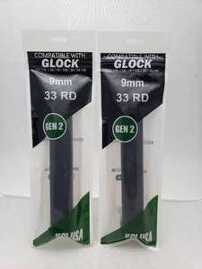 lot 510 image: KCI Glock Gen 2 9mm 33 Round Magazine - QUANTITY 2 - BID IS TIMES THE QUANTITY