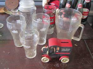 lot 61 image: Coca Cola glasses, Texaco coin bank and more