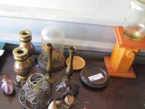 lot 89 image: candle stands- coasters- mini figurines plus
