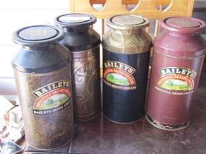 lot 120 image: 4 Bailey Irish Cream canisters-