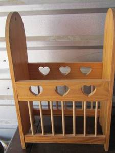 lot 121 image: heart design wooden magazine wrack