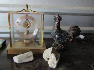 lot 176 image: table top clock - roaster lamp, 2 stonesrocks