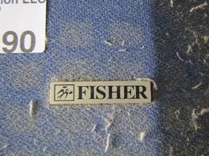 lot 190 image: 2 small FISHER  blue speakers with wires