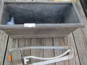 lot 227 image: RECTANGLE  PLANTER POT  &  YARD OSCILLATING SPRINKLER