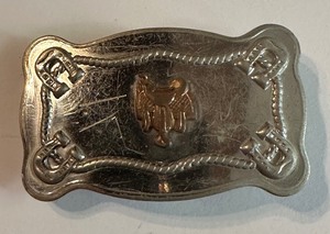 lot 249 image: NICKLE SILVER WESTERN BELT BUCKLE  FOR 1 WIDE BELT