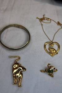 lot 12 image: Signed MFA, Avon, and Whiting & Davis jewelry. See descriptions.