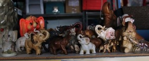 lot 159 image: Large Quantity of Elephant figurines, Hand carved, vintage, many locations and years (Preview Highly Reccommended)