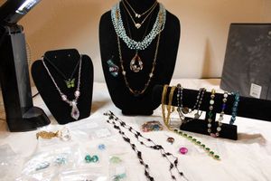 lot 127 image: Glass jewelry, Includes Dichroic, some Italian art glass and more