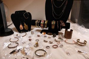 lot 114 image: Copper and Brass jewelry selection. Generous quantity