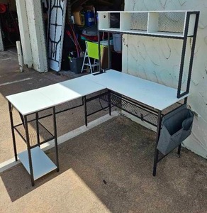 lot 191 image: L-shape Desk with power outlets