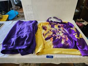 lot 195 image: LA Lakers Hoodie- Kobe #24 and San Fransisco purple sweatshirt hoodie