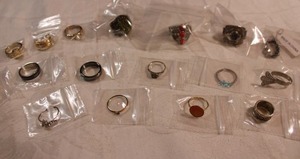 lot 78 image: (15) Fashion rings. Varying styles, themes. Most are adjustable.