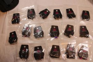 lot 59 image: (17) Paparazzi decommissioned (dead stock) ear wire earrings on branded cards (12 count). Hang cards are cut when decommissioned but earrings intact)