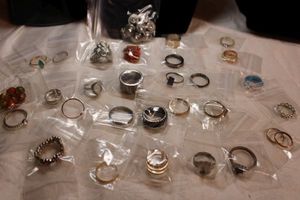lot 43 image: (30) Fashion rings. Varying styles, materials, conditions, sizes. Approx 30 count