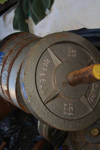 lot 221 image: 35 LB. Barbell weights - 2 total