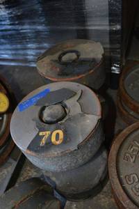 lot 226 image: 70 LB Dumbells - 2 total
