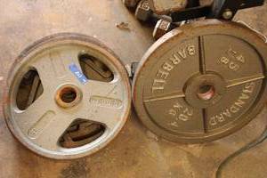 lot 262 image: 45 LB Barbell weights - 4 total
