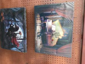 lot 138 image: wall decor - canvas - Halloween wall art also autographed poster - see pics
